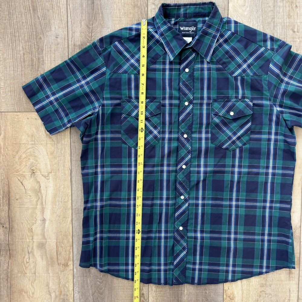 Wrangler Mens Pearl Snap Western Shirt Size XL Rodeo Cowboy Ranch Festival Plaid - Picture 9 of 10